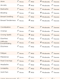 PMS Symptom Tracker Calendar