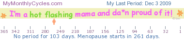 menopause ticker - number of days until menopause starts