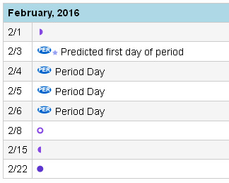 Menstrual Chart Online