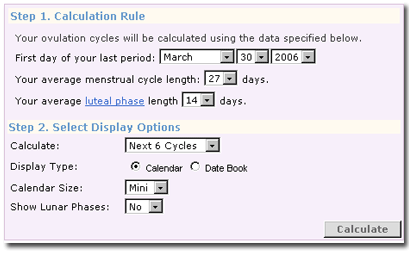 Free Ovulation Calendar - MyMonthlyCycles Tour