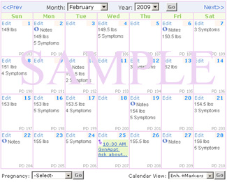 Free Pregnancy Tracking Calendar at MyMonthlyCycles.com
