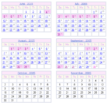 Menstrual Period Calendar at MyMonthlyCycles.com