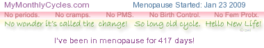 menopause ticker - counter of how many days you've been in menopause