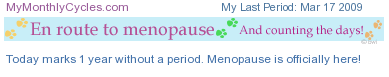 menopause ticker - indicates the day when menopause officially starts